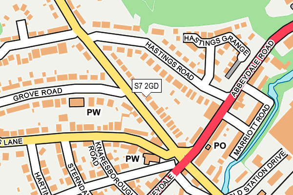 S7 2GD map - OS OpenMap – Local (Ordnance Survey)
