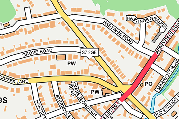 S7 2GE map - OS OpenMap – Local (Ordnance Survey)
