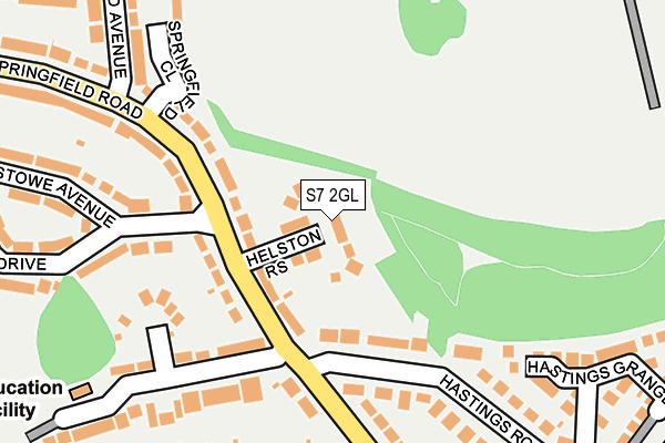 S7 2GL map - OS OpenMap – Local (Ordnance Survey)