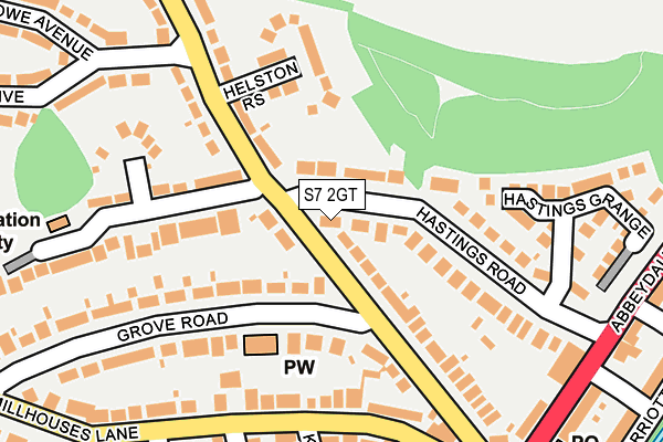 S7 2GT map - OS OpenMap – Local (Ordnance Survey)