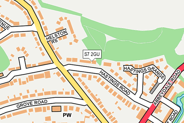 S7 2GU map - OS OpenMap – Local (Ordnance Survey)