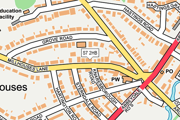 S7 2HB map - OS OpenMap – Local (Ordnance Survey)