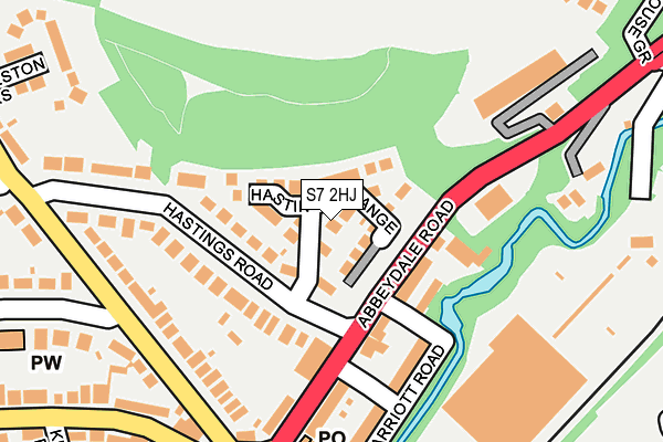 S7 2HJ map - OS OpenMap – Local (Ordnance Survey)