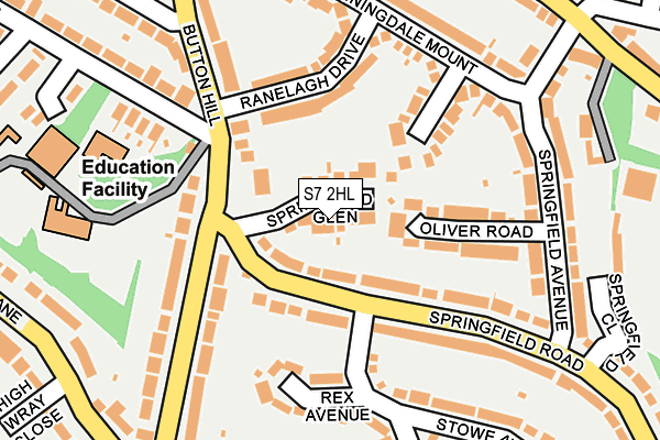 S7 2HL map - OS OpenMap – Local (Ordnance Survey)