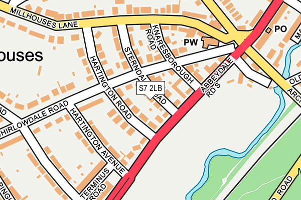 S7 2LB map - OS OpenMap – Local (Ordnance Survey)