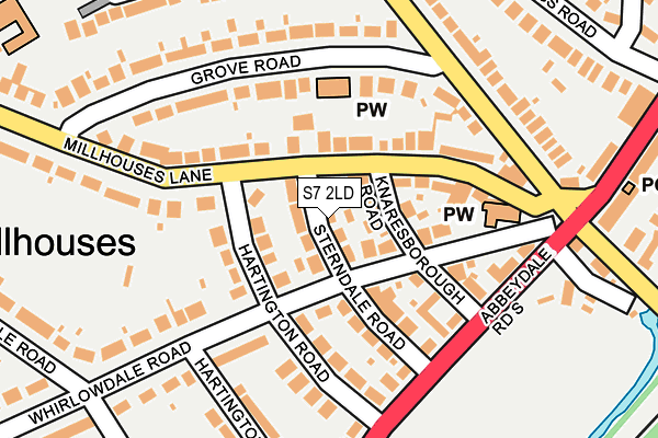 S7 2LD map - OS OpenMap – Local (Ordnance Survey)