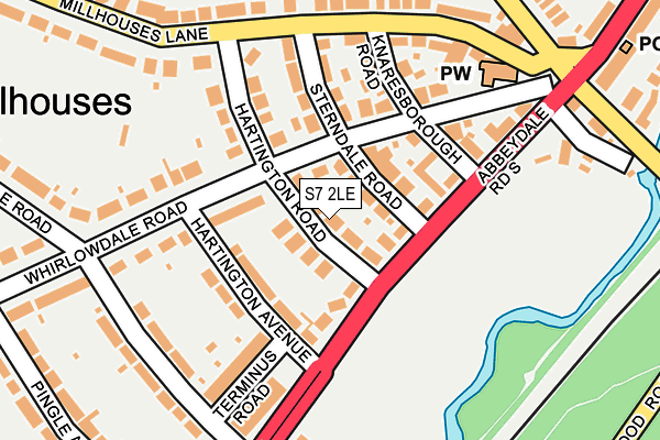 S7 2LE map - OS OpenMap – Local (Ordnance Survey)
