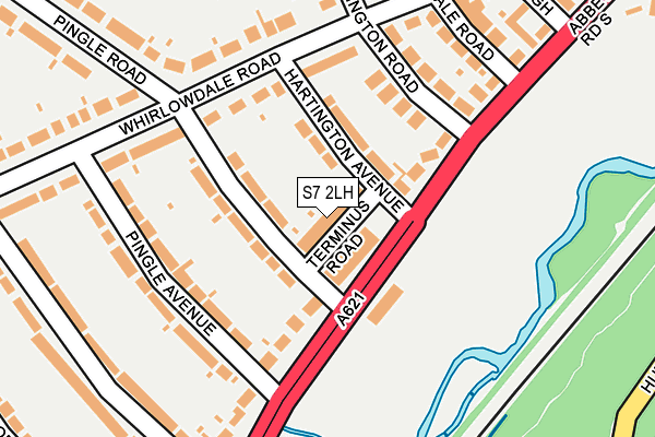 S7 2LH map - OS OpenMap – Local (Ordnance Survey)
