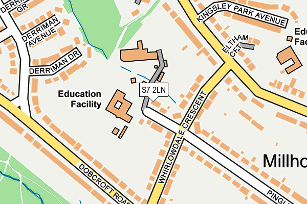 S7 2LN map - OS OpenMap – Local (Ordnance Survey)