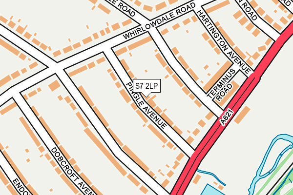 S7 2LP map - OS OpenMap – Local (Ordnance Survey)