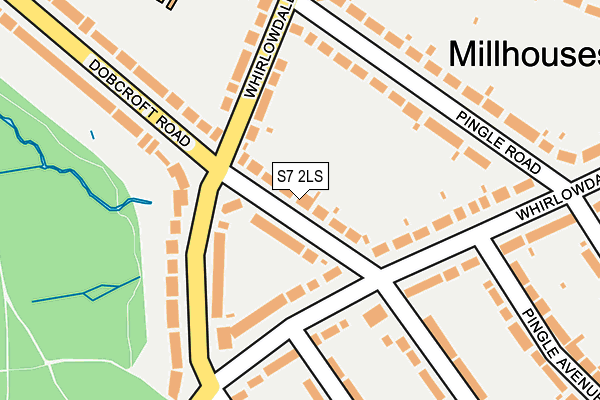 S7 2LS map - OS OpenMap – Local (Ordnance Survey)