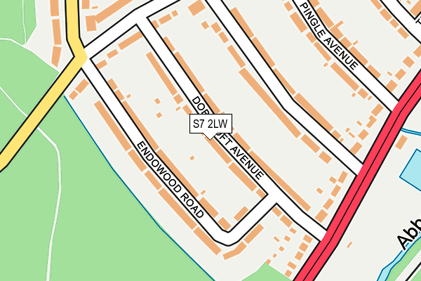 S7 2LW map - OS OpenMap – Local (Ordnance Survey)