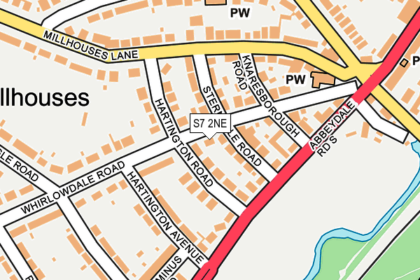 S7 2NE map - OS OpenMap – Local (Ordnance Survey)