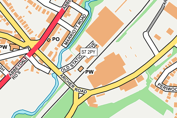 S7 2PY map - OS OpenMap – Local (Ordnance Survey)