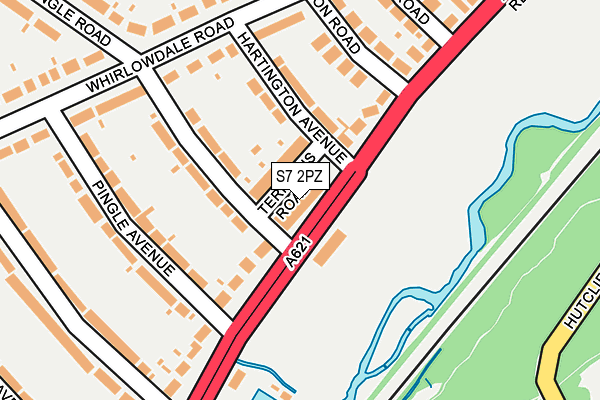 S7 2PZ map - OS OpenMap – Local (Ordnance Survey)