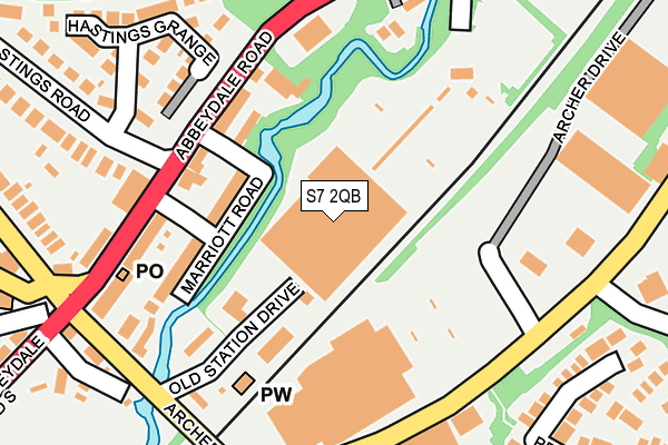 S7 2QB map - OS OpenMap – Local (Ordnance Survey)