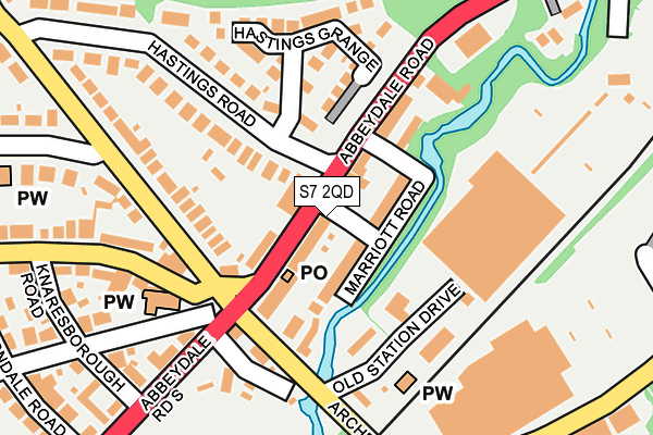 S7 2QD map - OS OpenMap – Local (Ordnance Survey)