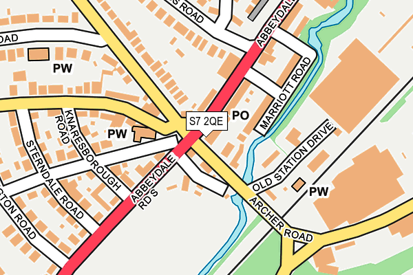 S7 2QE map - OS OpenMap – Local (Ordnance Survey)