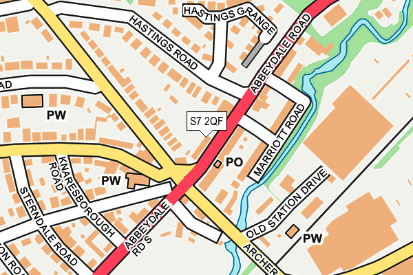 S7 2QF map - OS OpenMap – Local (Ordnance Survey)