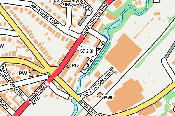 S7 2QH map - OS OpenMap – Local (Ordnance Survey)