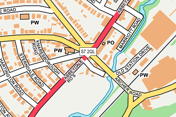 S7 2QL map - OS OpenMap – Local (Ordnance Survey)