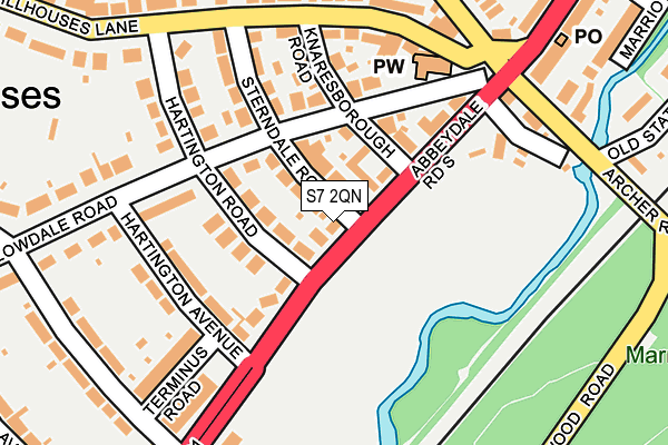 S7 2QN map - OS OpenMap – Local (Ordnance Survey)