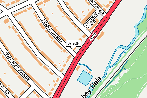S7 2QP map - OS OpenMap – Local (Ordnance Survey)
