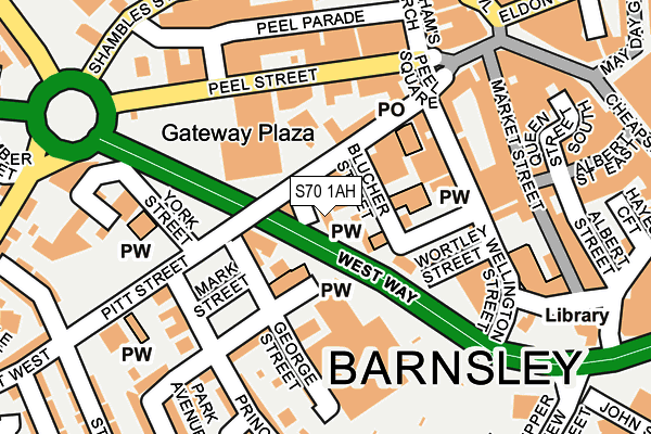 S70 1AH map - OS OpenMap – Local (Ordnance Survey)