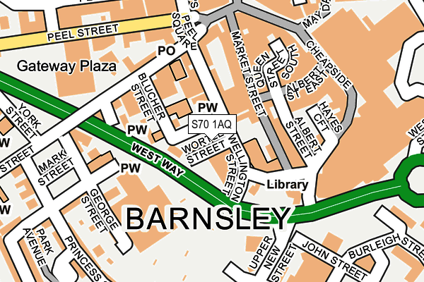 S70 1AQ map - OS OpenMap – Local (Ordnance Survey)