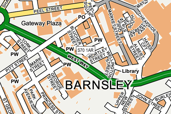 S70 1AR map - OS OpenMap – Local (Ordnance Survey)