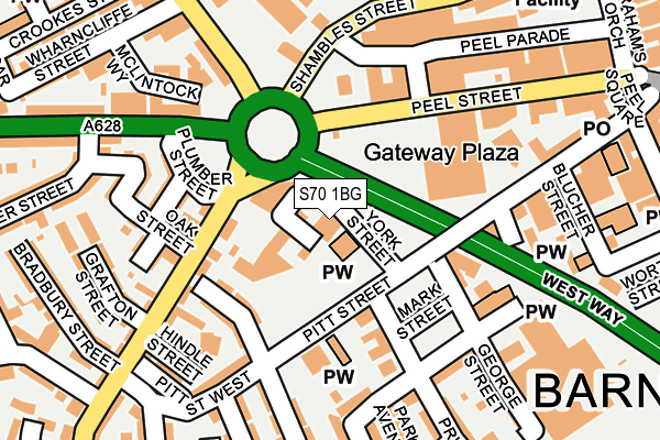 S70 1BG map - OS OpenMap – Local (Ordnance Survey)