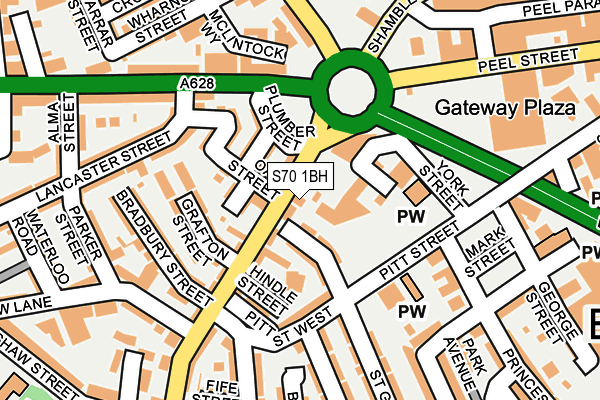 S70 1BH map - OS OpenMap – Local (Ordnance Survey)