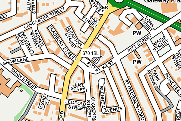 S70 1BL map - OS OpenMap – Local (Ordnance Survey)