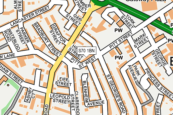S70 1BN map - OS OpenMap – Local (Ordnance Survey)