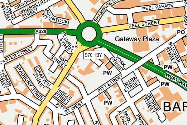 S70 1BY map - OS OpenMap – Local (Ordnance Survey)