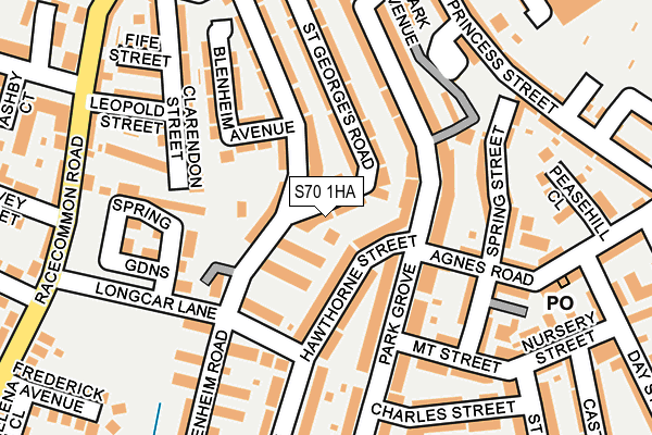 S70 1HA map - OS OpenMap – Local (Ordnance Survey)