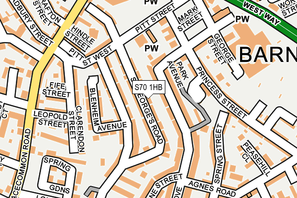 S70 1HB map - OS OpenMap – Local (Ordnance Survey)