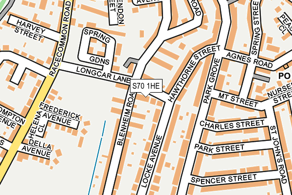 S70 1HE map - OS OpenMap – Local (Ordnance Survey)