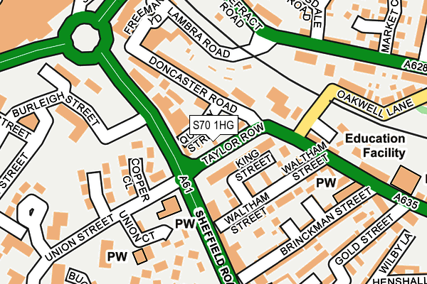 S70 1HG map - OS OpenMap – Local (Ordnance Survey)