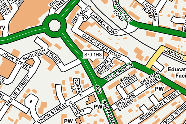 S70 1HS map - OS OpenMap – Local (Ordnance Survey)