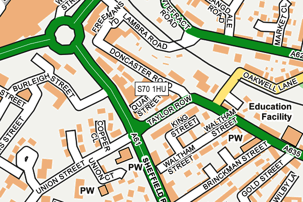 S70 1HU map - OS OpenMap – Local (Ordnance Survey)