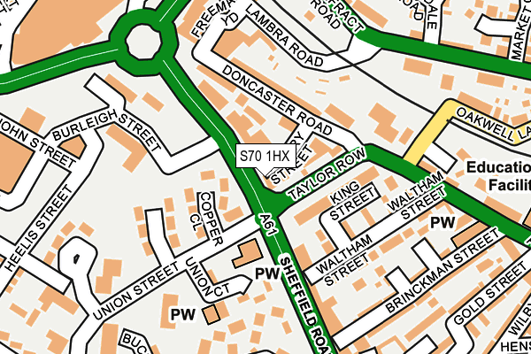 S70 1HX map - OS OpenMap – Local (Ordnance Survey)