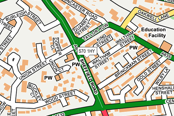S70 1HY map - OS OpenMap – Local (Ordnance Survey)