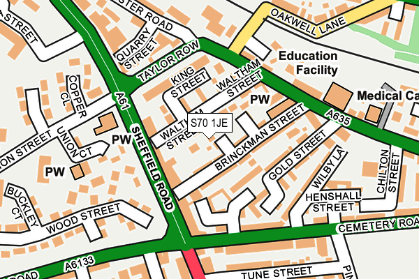 S70 1JE map - OS OpenMap – Local (Ordnance Survey)