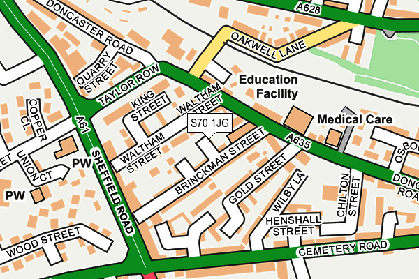 S70 1JG map - OS OpenMap – Local (Ordnance Survey)