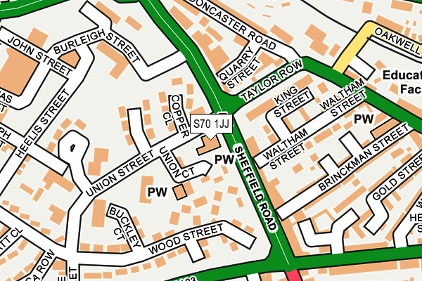S70 1JJ map - OS OpenMap – Local (Ordnance Survey)