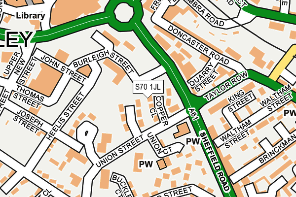 S70 1JL map - OS OpenMap – Local (Ordnance Survey)