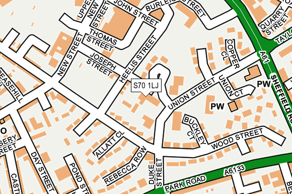 S70 1LJ map - OS OpenMap – Local (Ordnance Survey)
