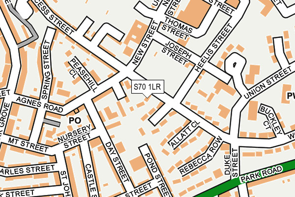 S70 1LR map - OS OpenMap – Local (Ordnance Survey)