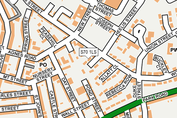 S70 1LS map - OS OpenMap – Local (Ordnance Survey)